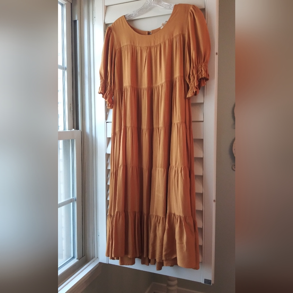 Modest Mustard Colored Dress